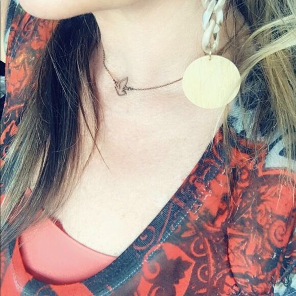 Long Acrylic disk and chain link earrings - Picture 4 of 4